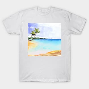 Watercolor Tropical Shoreline T-Shirt